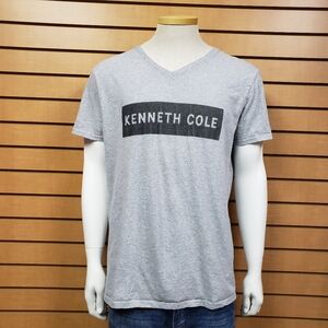 Kenneth Cole Short Sleeve Textured Spell Out T-Shirt Size Large